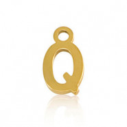 Stainless steel charm initial Q Gold